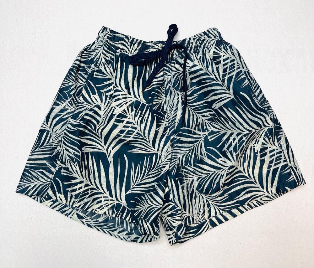 Gotcha Laguna Beach Boys Tropical Palm Print Swim Trunks Blue Cream 14